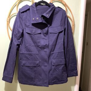 Utility Jacket Women Size Small Navy blue field utility pocket Gorpcore